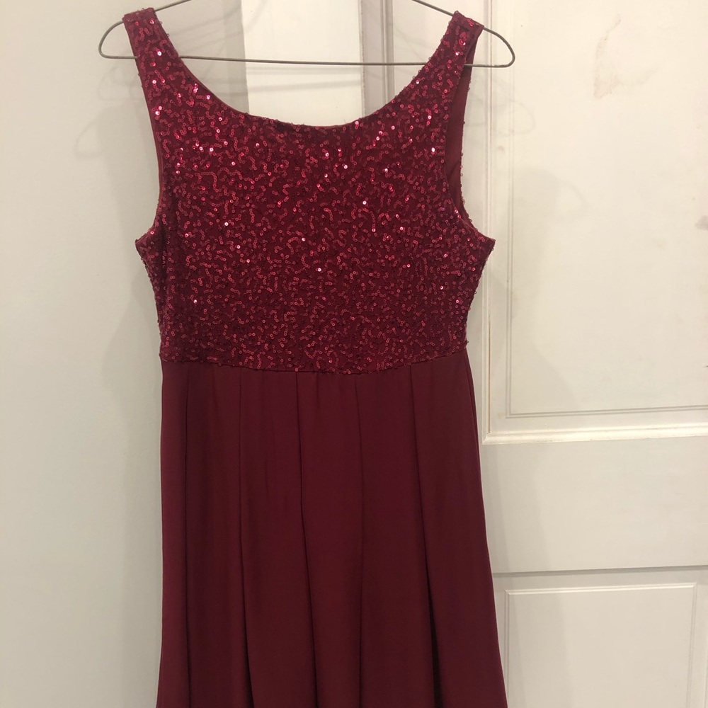 NWOT Maroon Sequenced Dress